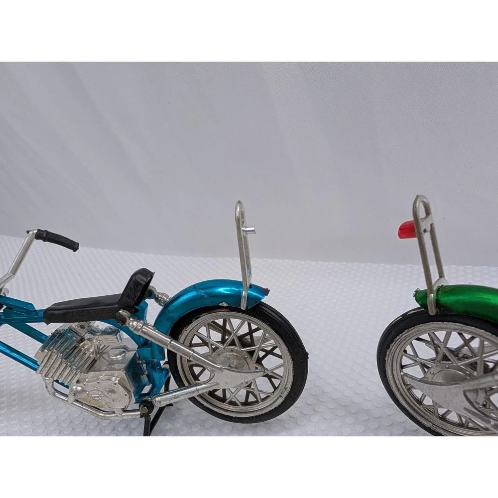 Plastic Motorcycle Chopper Bike Lot of 2 Cake‎ Topper Toy